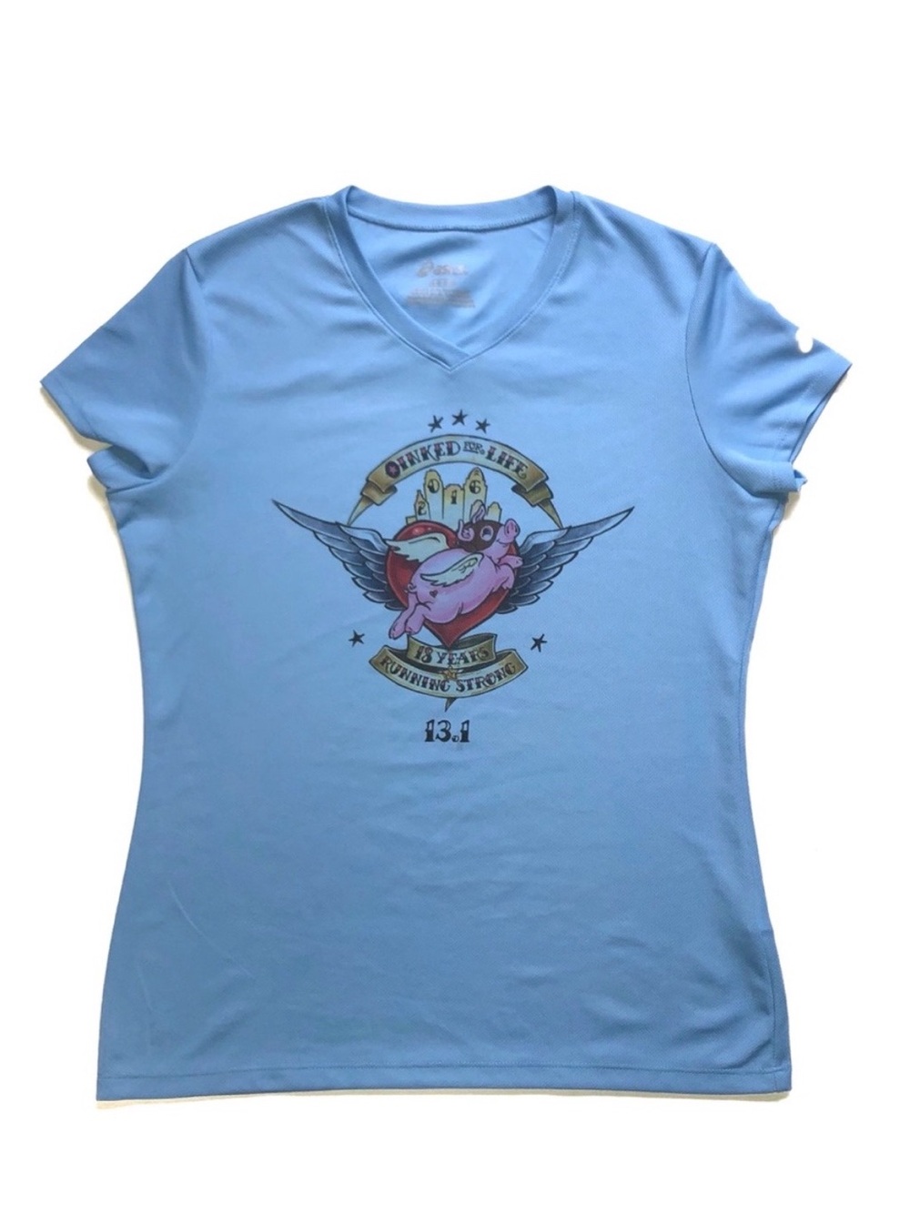 Asics Cincinnati Flying Pig Half Marathon Active T-Shirt Medium